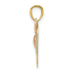 Load image into Gallery viewer, 14k Yellow & Rose Gold Polished I Love You in Heart w/Butterfly Pendant