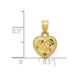 Load image into Gallery viewer, 14K Yellow Gold Diamond-cut Lattice Heart Pendant