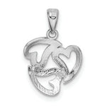 Load image into Gallery viewer, 14k White Gold Polished Cut-out 3-Heart Pendant