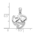 Load image into Gallery viewer, 14k White Gold Polished Cut-out 3-Heart Pendant