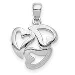 Load image into Gallery viewer, 14k White Gold Polished Cut-out 3-Heart Pendant