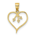 Load image into Gallery viewer, 14K Yellow Gold 3-CZ Cut-out Heart Pendant