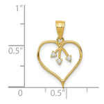Load image into Gallery viewer, 14K Yellow Gold 3-CZ Cut-out Heart Pendant