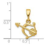 Load image into Gallery viewer, 14k Yellow Gold Polished Bow & Arrow Pendant