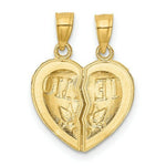 Load image into Gallery viewer, 14k Yellow Gold Break Apart Diamond-cut TE AMO Heart Pendant