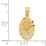 Load image into Gallery viewer, 14k Two Tone Gold Diamond-cut Lady of Guadalupe 15 Pendant
