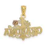 Load image into Gallery viewer, 14k Yellow & Rose Gold Diamond-cut #1 Grandma and Rose Pendant