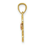 Load image into Gallery viewer, 14k Yellow & Rose Gold Diamond-cut #1 Nana with Rose Pendant