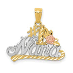 Load image into Gallery viewer, 14k Yellow & Rose Gold Diamond-cut #1 Nana with Rose Pendant