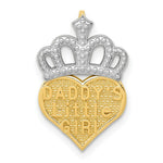 Load image into Gallery viewer, 14K Two-tone Gold with Rhodium Polished Daddy's Little Girl Heart Chain Slide