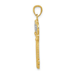 Load image into Gallery viewer, 14K Two-tone Gold with Rhodium Crown Key Pendant