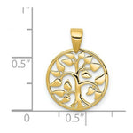 Load image into Gallery viewer, 14k Yellow Gold Polished Tree in Circle Pendant