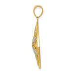 Load image into Gallery viewer, 14k Two-tone Gold Rhodium Diamond-cut Polished Fancy Square Pendant