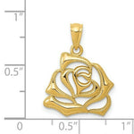 Load image into Gallery viewer, 14k Yellow Gold Polished Open Rose Pendant