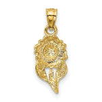 Load image into Gallery viewer, 14K Yellow Gold Satin Diamond-cut Sunflower Pendant