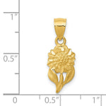 Load image into Gallery viewer, 14K Yellow Gold Satin Diamond-cut Sunflower Pendant