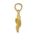 Load image into Gallery viewer, 14K Yellow Gold Satin Diamond-cut Hibiscus Flower Pendant