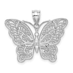 Load image into Gallery viewer, 14K Two-tone Gold with Rhodium Polished Filigree Butterfly Pendant
