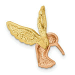 Load image into Gallery viewer, 14K Tri-Color Satin & Diamond-cut Hummingbird Pendant, Chain Slide