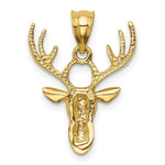 Load image into Gallery viewer, 14k Yellow Gold Polished Deer Head Pendant
