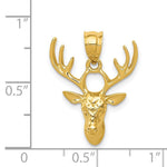 Load image into Gallery viewer, 14k Yellow Gold Polished Deer Head Pendant
