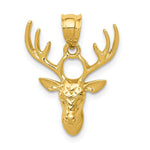 Load image into Gallery viewer, 14k Yellow Gold Polished Deer Head Pendant