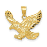Load image into Gallery viewer, 14k Yellow Gold Diamond-cut Eagle Pendant