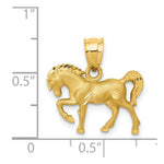 Load image into Gallery viewer, 14k Yellow Gold Satin & Diamond-cut Horse Pendant