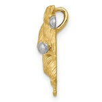 Load image into Gallery viewer, 14K Two-tone Gold with Rhodium Satin Diamond-cut Boxing Bear Chain Slide