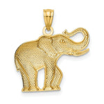 Load image into Gallery viewer, 14k Yellow Gold Polished & Satin Elephant Pendant