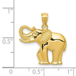 Load image into Gallery viewer, 14k Yellow Gold Polished & Satin Elephant Pendant