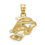 Load image into Gallery viewer, 14K Yellow Gold Dolphin Pair Pendant