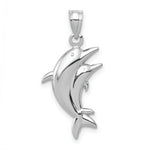 Load image into Gallery viewer, 14k White Gold Dolphin Pair Pendant