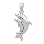 Load image into Gallery viewer, 14k White Gold Dolphin Pair Pendant