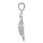 Load image into Gallery viewer, 14k White Gold Diamond-cut Polished Sea Turtle Pendant