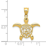 Load image into Gallery viewer, 14K Yellow Gold Polished Filigree Sea Turtle Pendant