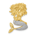 Load image into Gallery viewer, 14K Two-tone Gold Satin Diamond-cut Mermaid Pendant Chain Slide