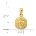 Load image into Gallery viewer, 14K Yellow Gold Satin Diamond-cut Sand Dollar Pendant
