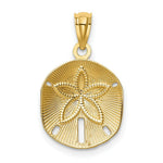 Load image into Gallery viewer, 14K Yellow Gold Satin Diamond-cut Sand Dollar Pendant