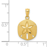Load image into Gallery viewer, 14K Yellow Gold Satin Diamond-cut Sand Dollar Pendant