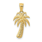 Load image into Gallery viewer, 14K Yellow Gold Textured Polished Palm Tree Pendant