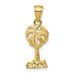 Load image into Gallery viewer, 14k Yellow Gold Polished Diamond-cut Palm Tree Pendant