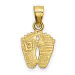 Load image into Gallery viewer, 14K Yellow Gold Satin Diamond-cut Footprints Pendant