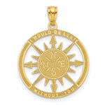Load image into Gallery viewer, 14k Yellow Gold Satin & Polished Lost Without You Compass Pendant