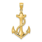 Load image into Gallery viewer, 14k Yellow Gold Polished Anchor w/Rope Pendant