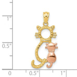 Load image into Gallery viewer, 14k Yellow and Rose Gold - Diamond-cut Sitting Cats Pendant