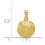 Load image into Gallery viewer, 14K Yellow Gold Satin & Polished Basketball Pendant