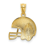 Load image into Gallery viewer, 14K Two-tone Gold with Rhodium Satin & Polished Football on Helmet Pendant