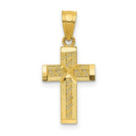 Load image into Gallery viewer, 14K Yellow Gold Diamond-cut Cross w/X Center Pendant