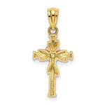 Load image into Gallery viewer, 14k Yellow & Rose Gold Polished Diamond-cut Cross Flower Pendant